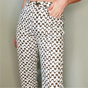 Cotton On High Rise Super Stretch Straight Leg Wavy Geometric Printed Jeans sz 4